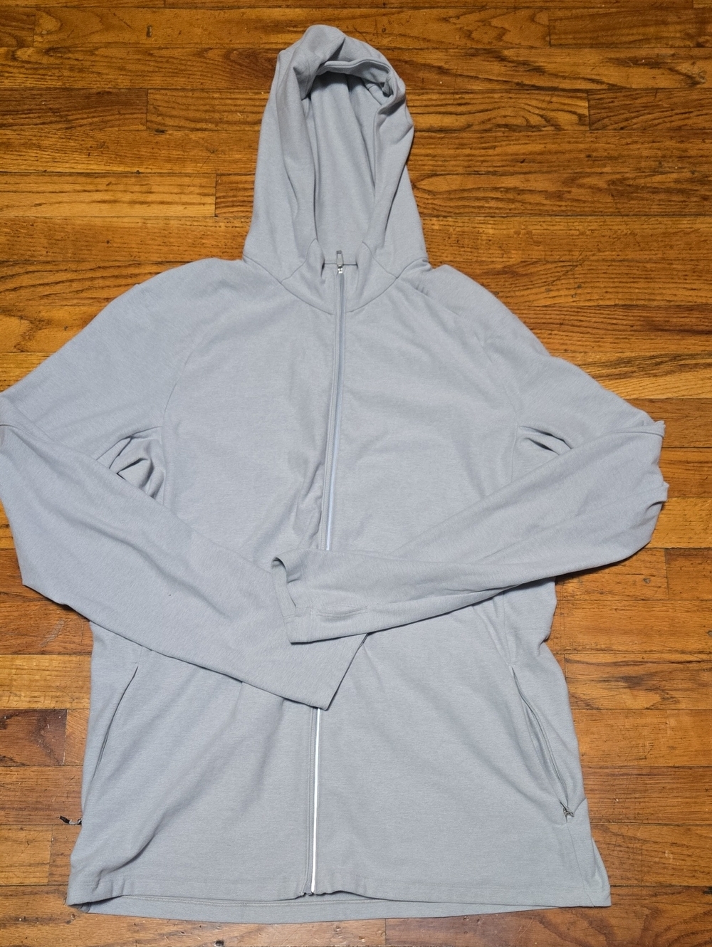 Lululemon Surge Warm Full Zip Heathered Sea Salt Men LG Performance Gym